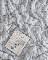 Dusty Blue Cotton Quilt, Indian Hand Block Printed Quilt Bedspread, Floral Printed Queen Comforter, Soft Summer Blanket, All Season Quilt